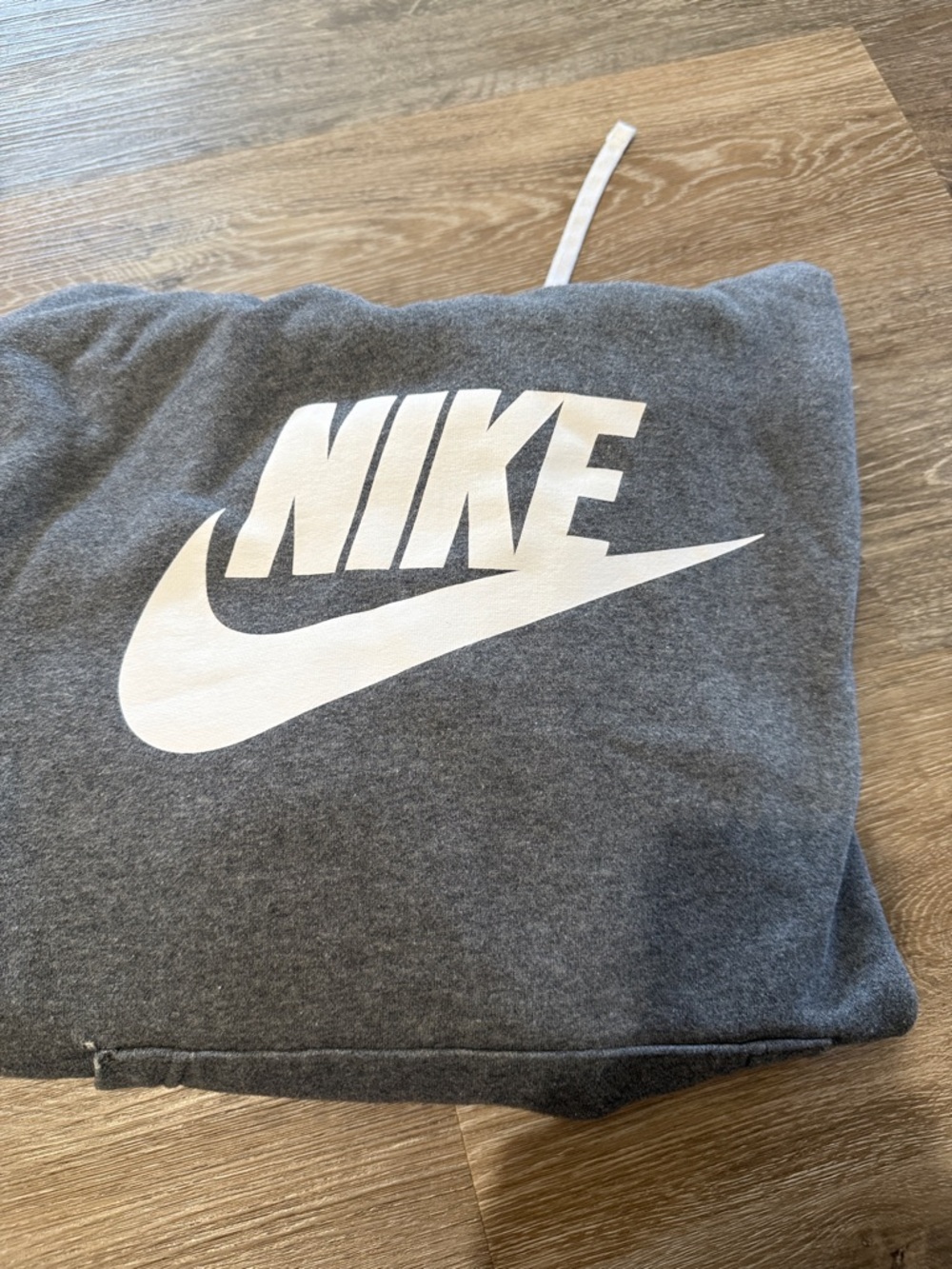 Nike Charcoal Gray Hoodie with White Swoosh